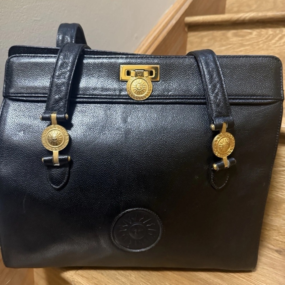 Authentic vintage Gianni Versace sunburst shoulder bag